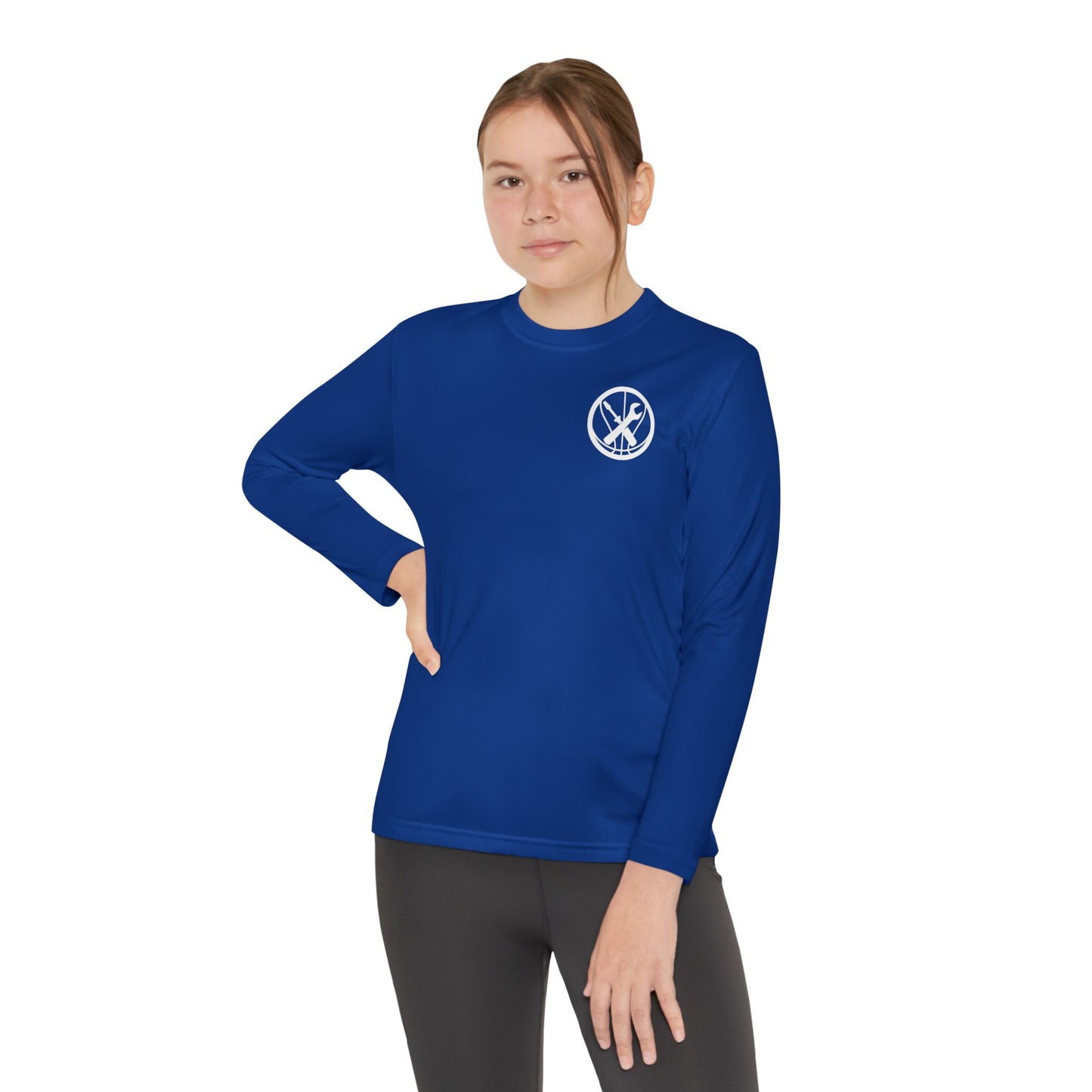 Hoops Mechanic Youth LS Double Logo Tee