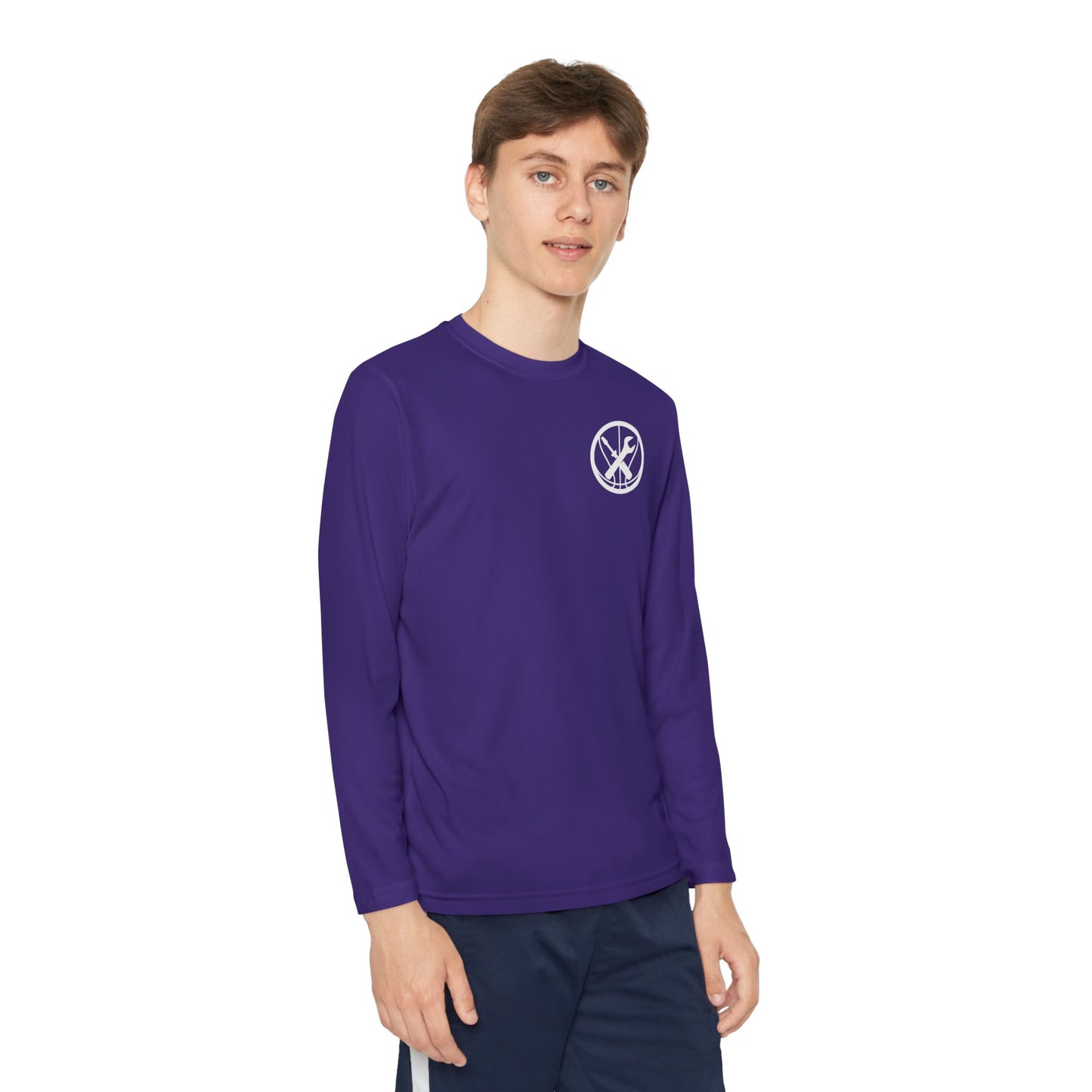 Hoops Mechanic Youth LS Double Logo Tee