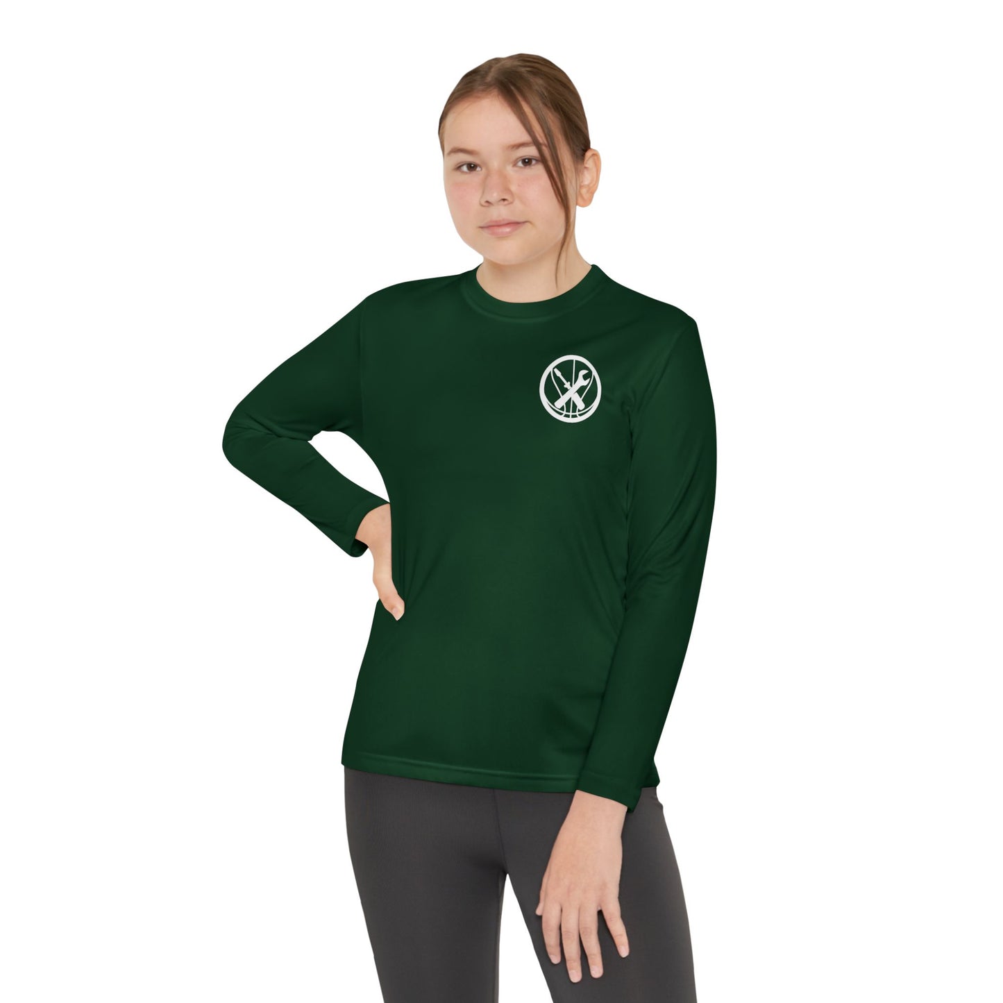 Hoops Mechanic Youth LS Double Logo Tee