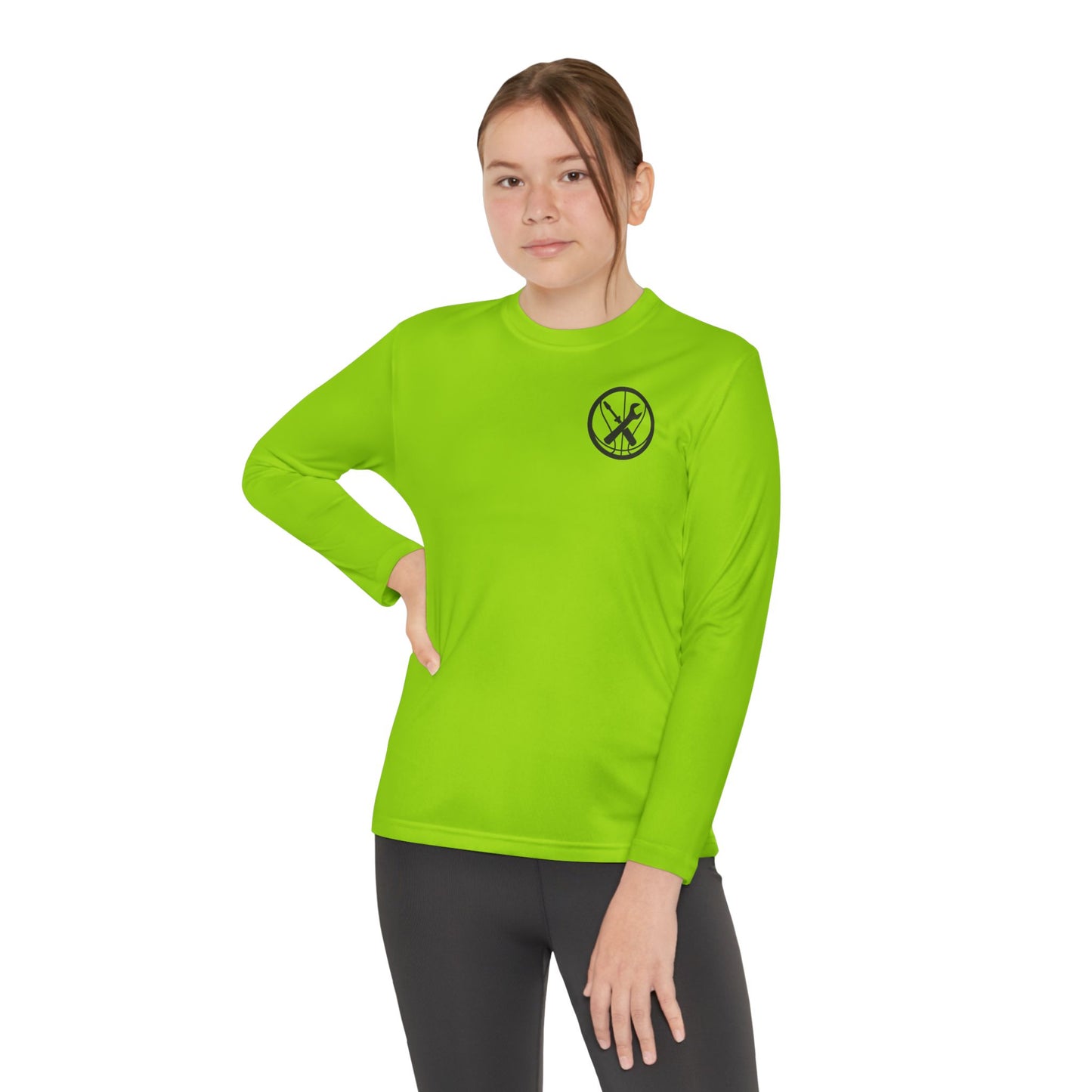 Hoops Mechanic Youth LS Double Logo Tee