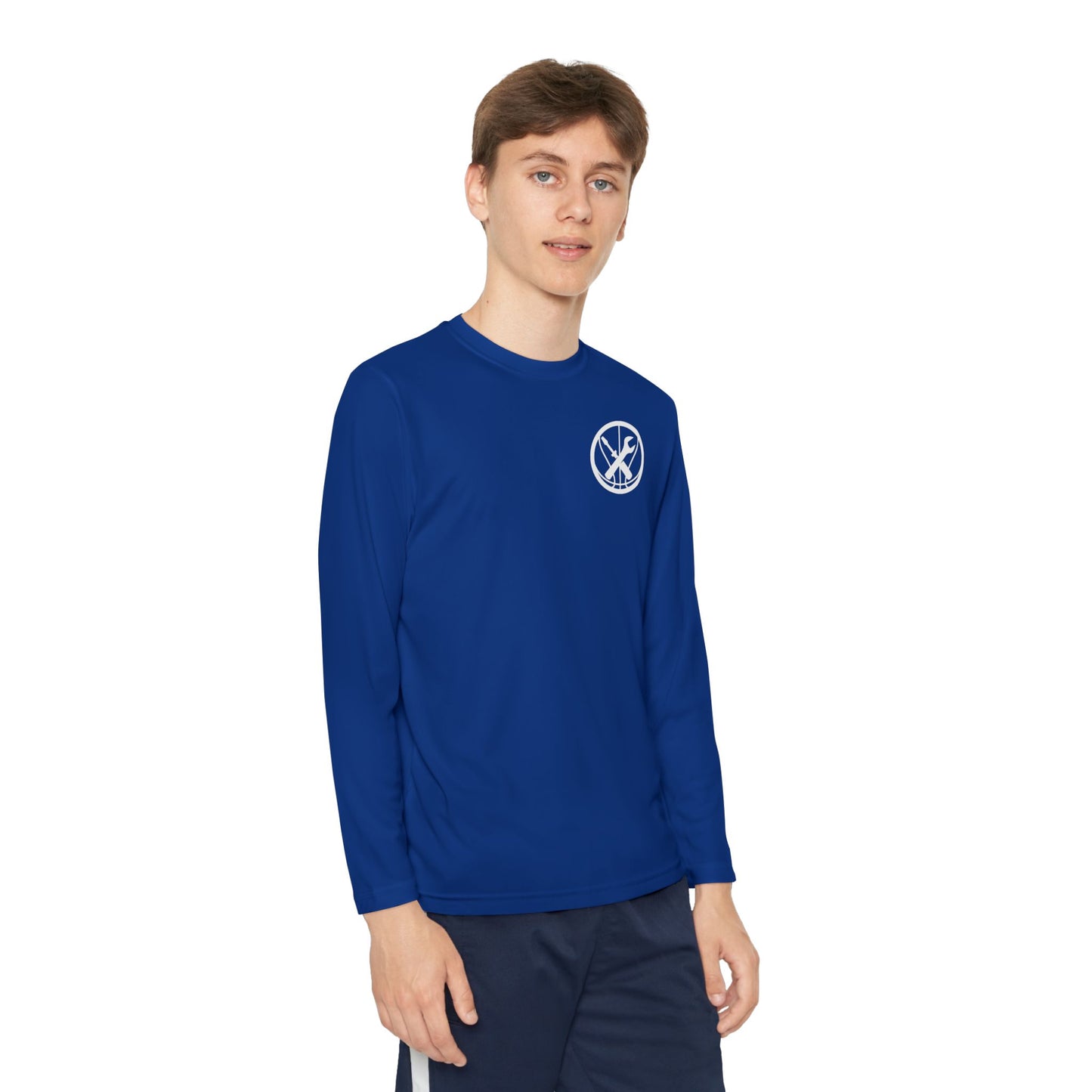 Hoops Mechanic Youth LS Double Logo Tee