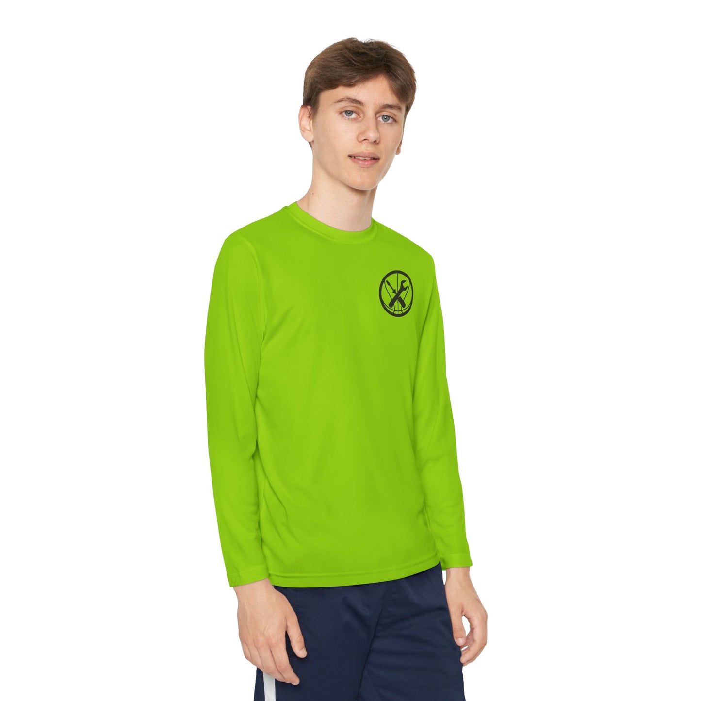 Hoops Mechanic Youth LS Double Logo Tee