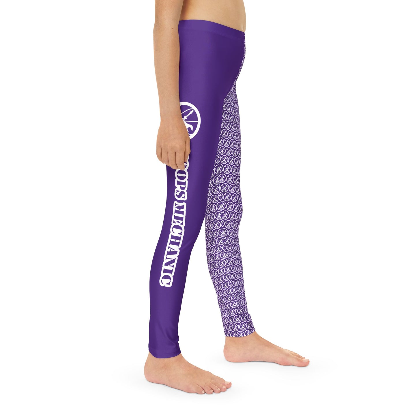 Hoops Mechanic Youth Purple Full-Length Leggings