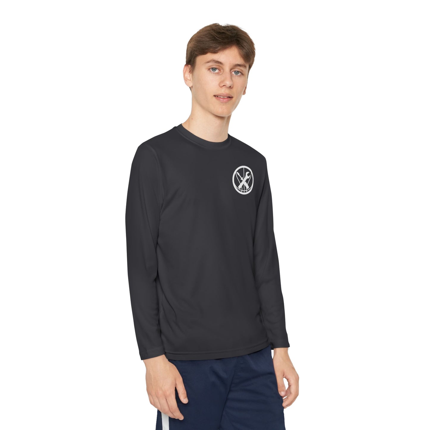 Hoops Mechanic Youth LS Double Logo Tee