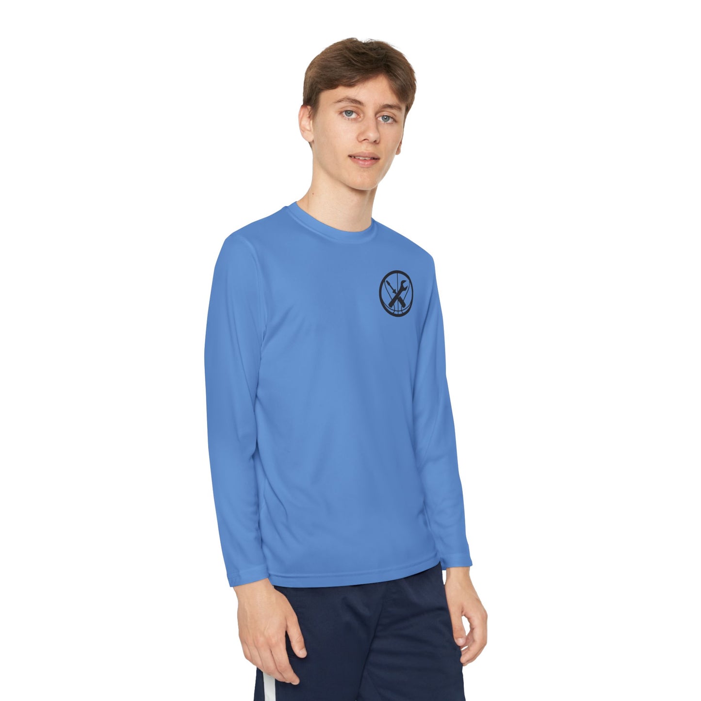 Hoops Mechanic Youth LS Double Logo Tee