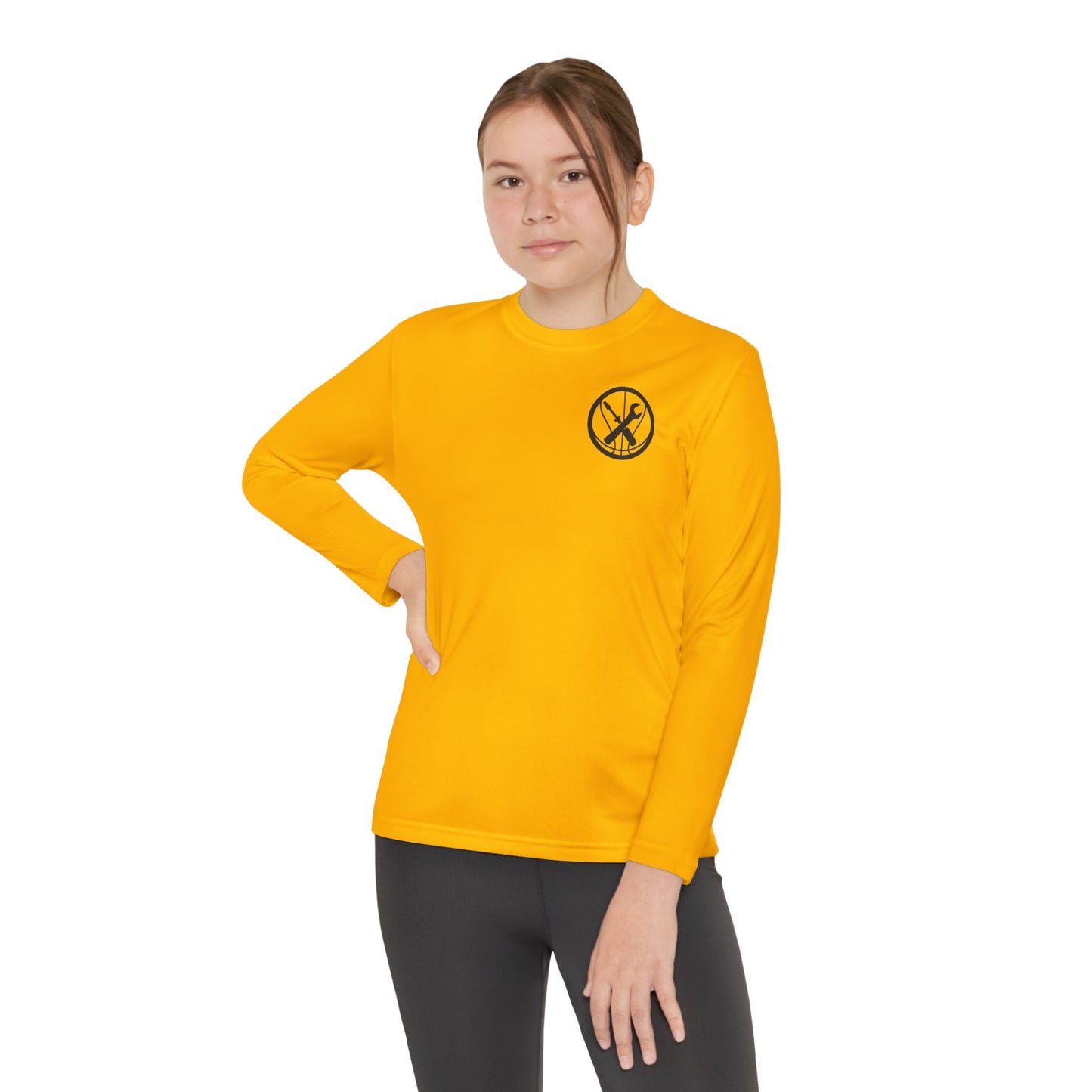 Hoops Mechanic Youth LS Double Logo Tee