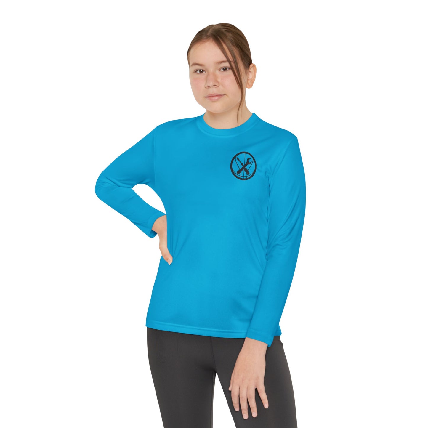 Hoops Mechanic Youth LS Double Logo Tee