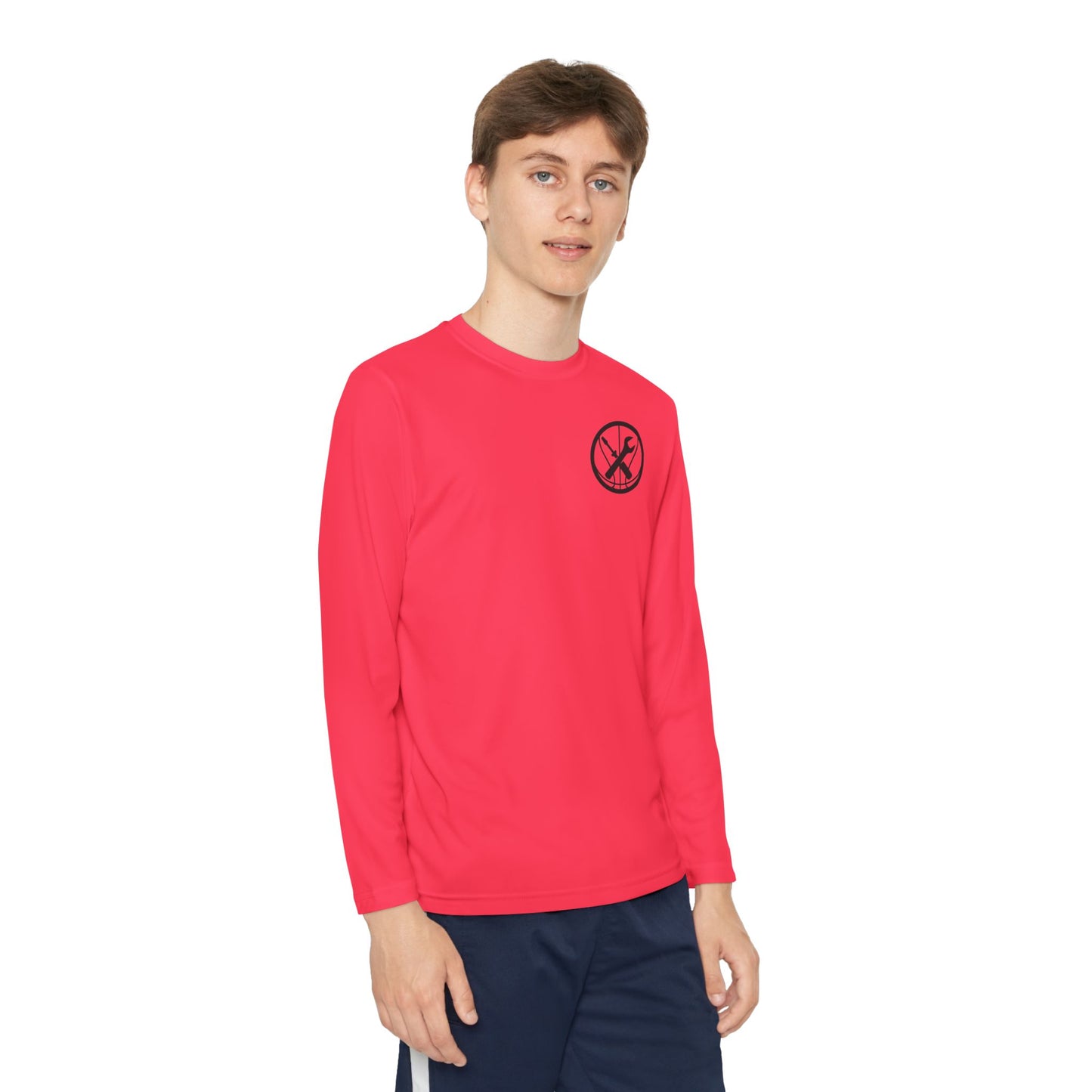 Hoops Mechanic Youth LS Double Logo Tee