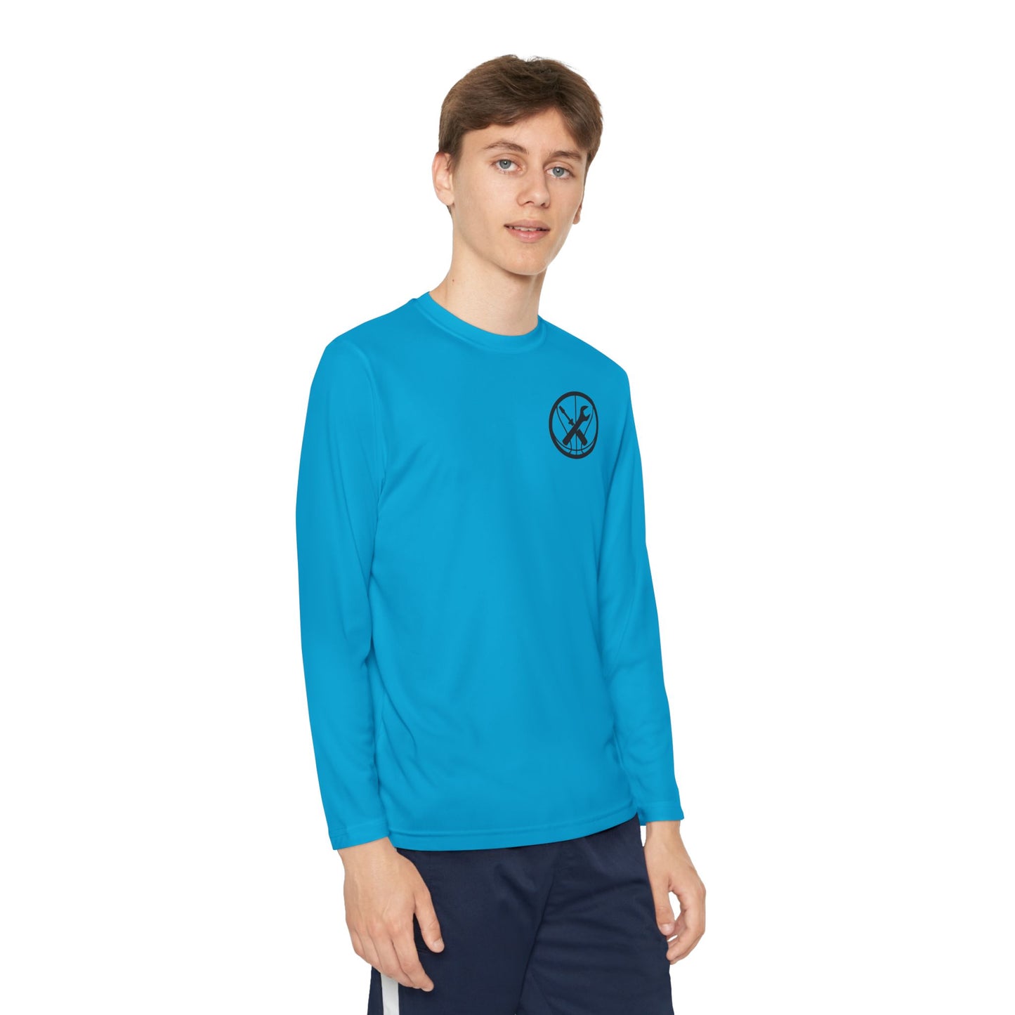 Hoops Mechanic Youth LS Double Logo Tee
