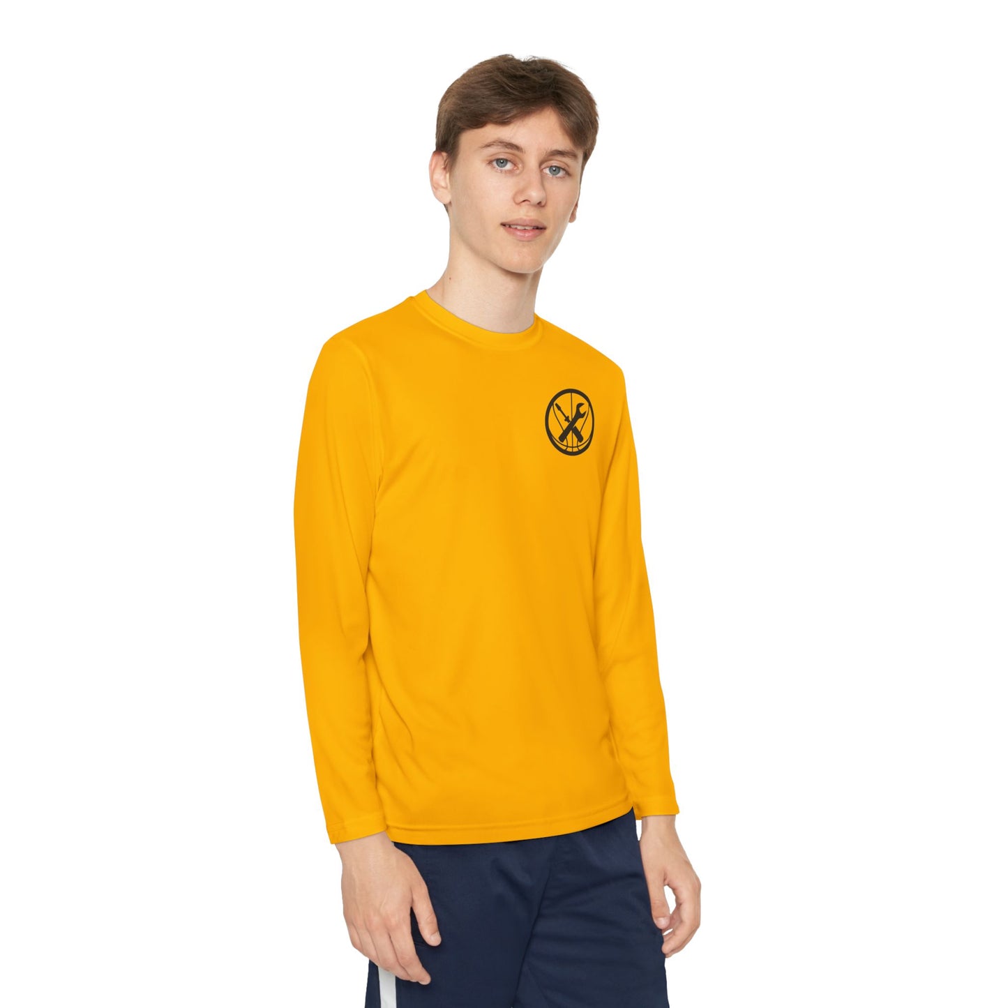 Hoops Mechanic Youth LS Double Logo Tee