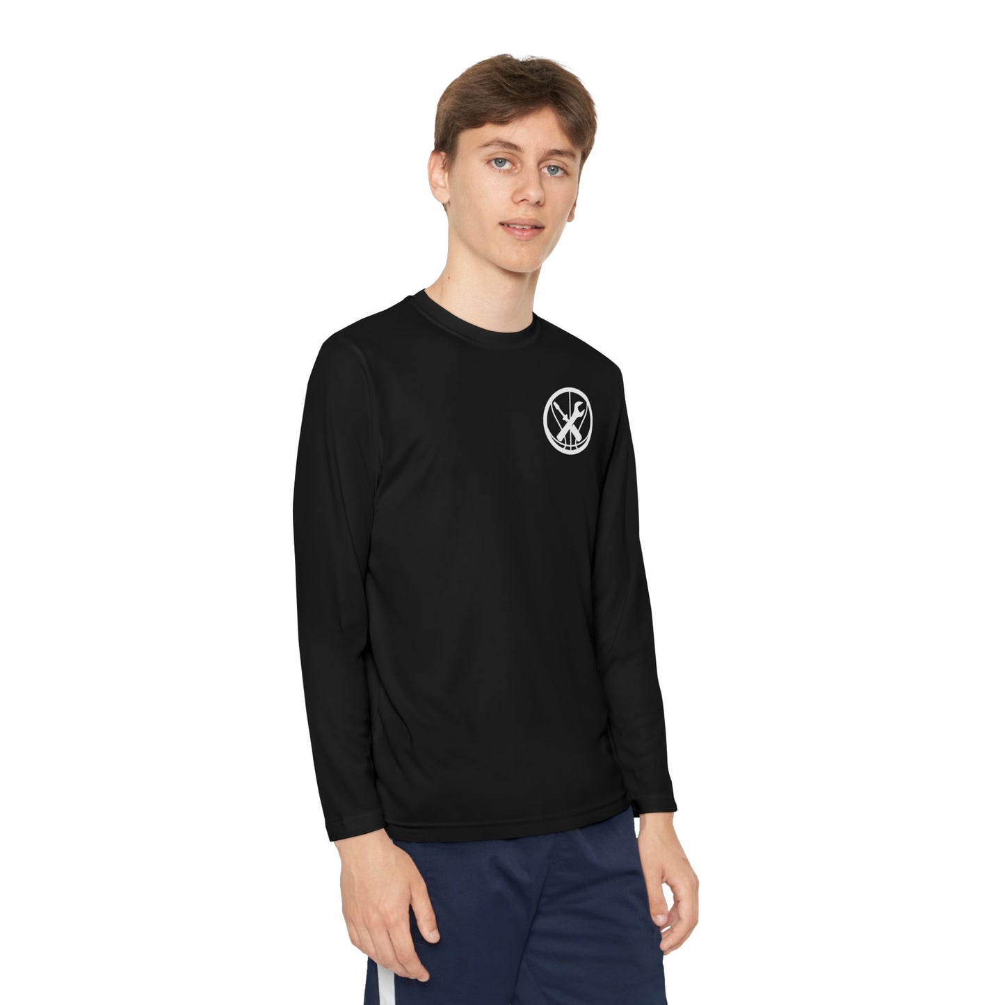 Hoops Mechanic Youth LS Double Logo Tee