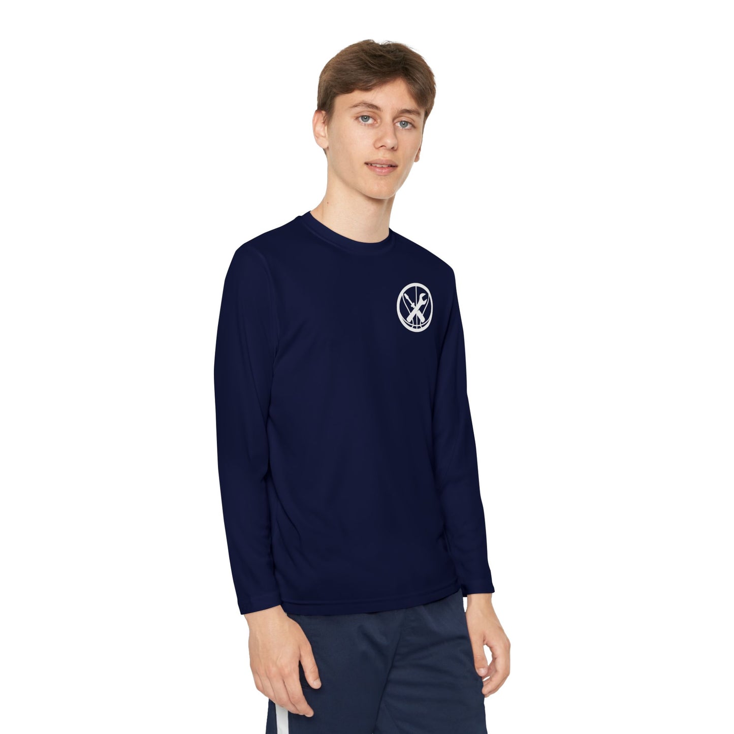 Hoops Mechanic Youth LS Double Logo Tee