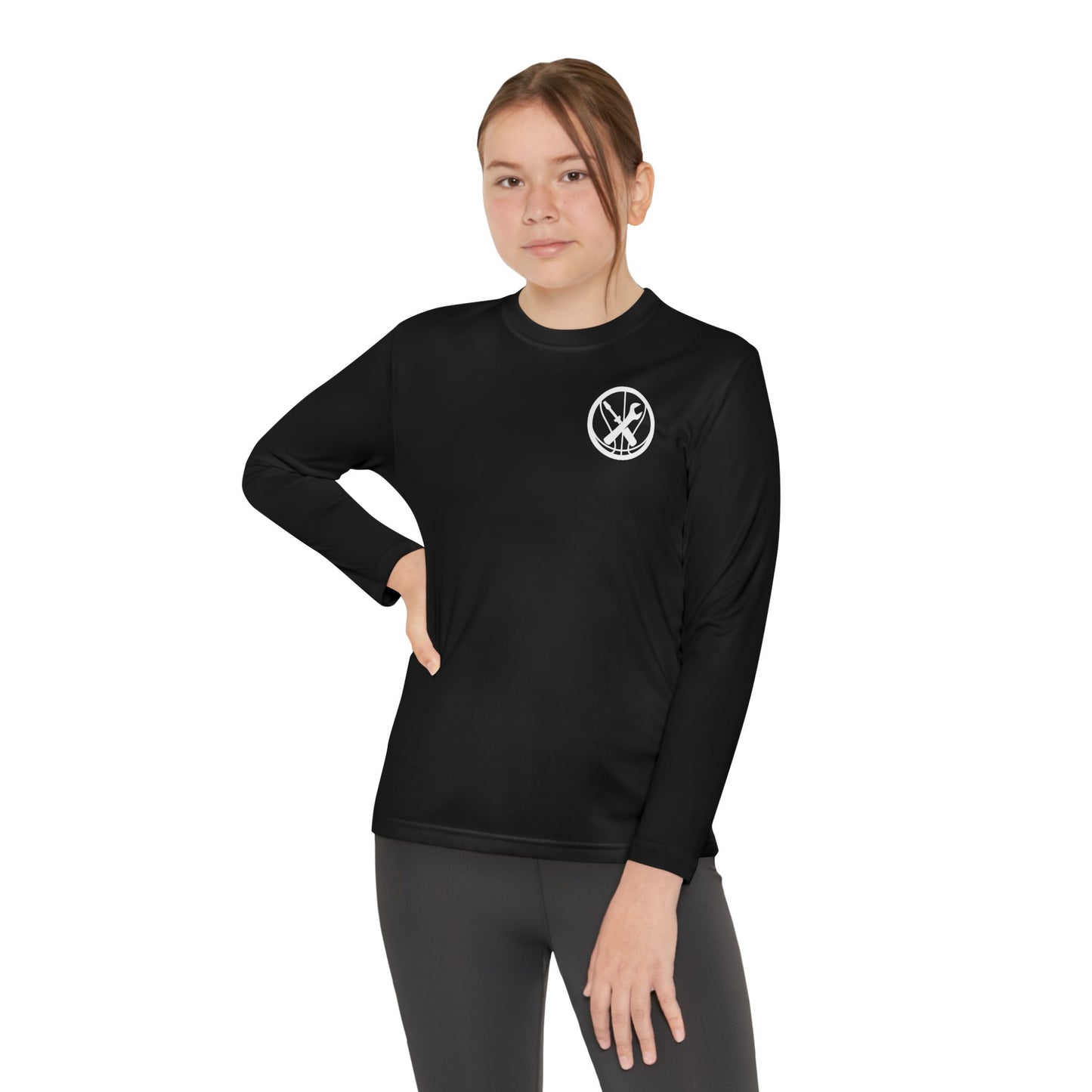 Hoops Mechanic Youth LS Double Logo Tee