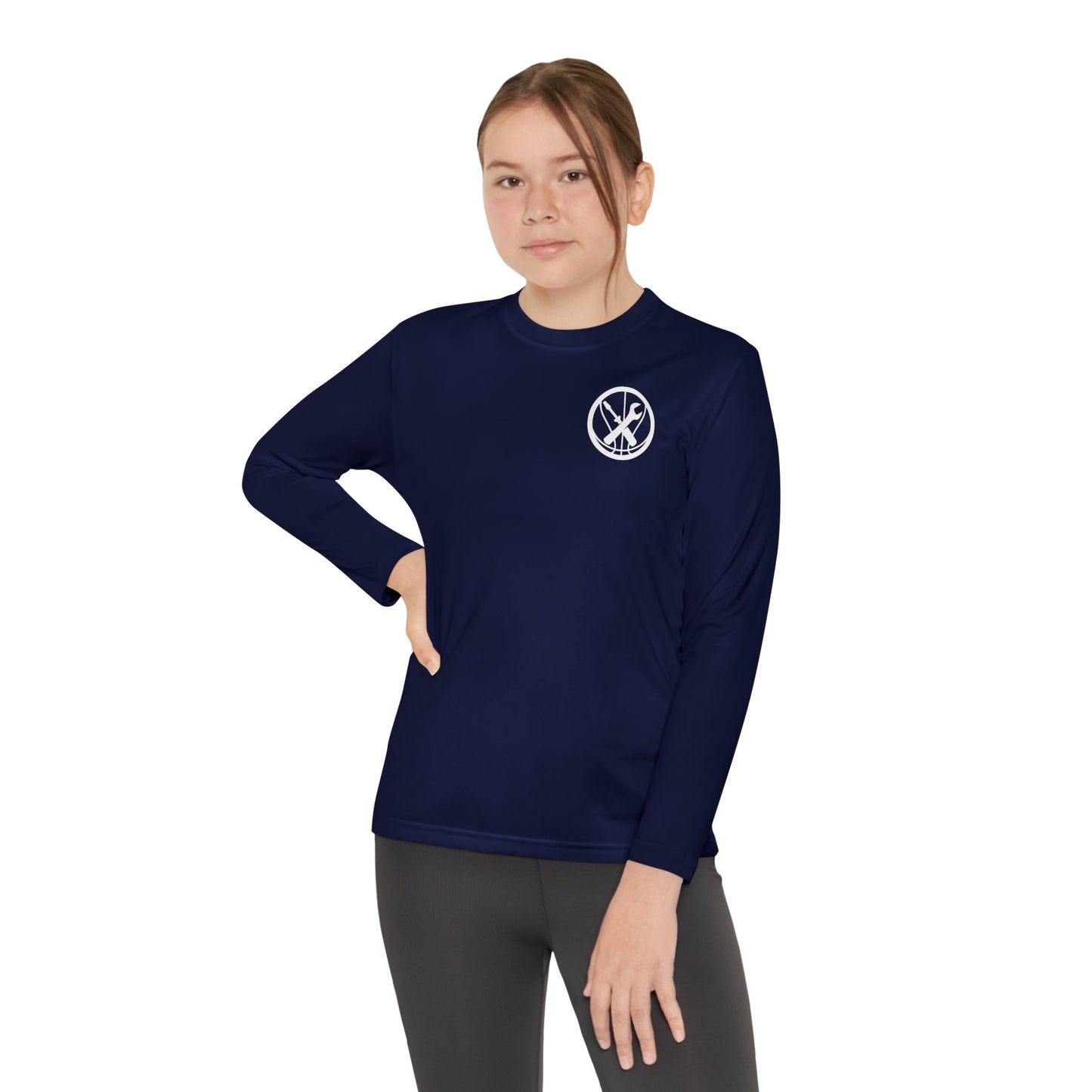 Hoops Mechanic Youth LS Double Logo Tee