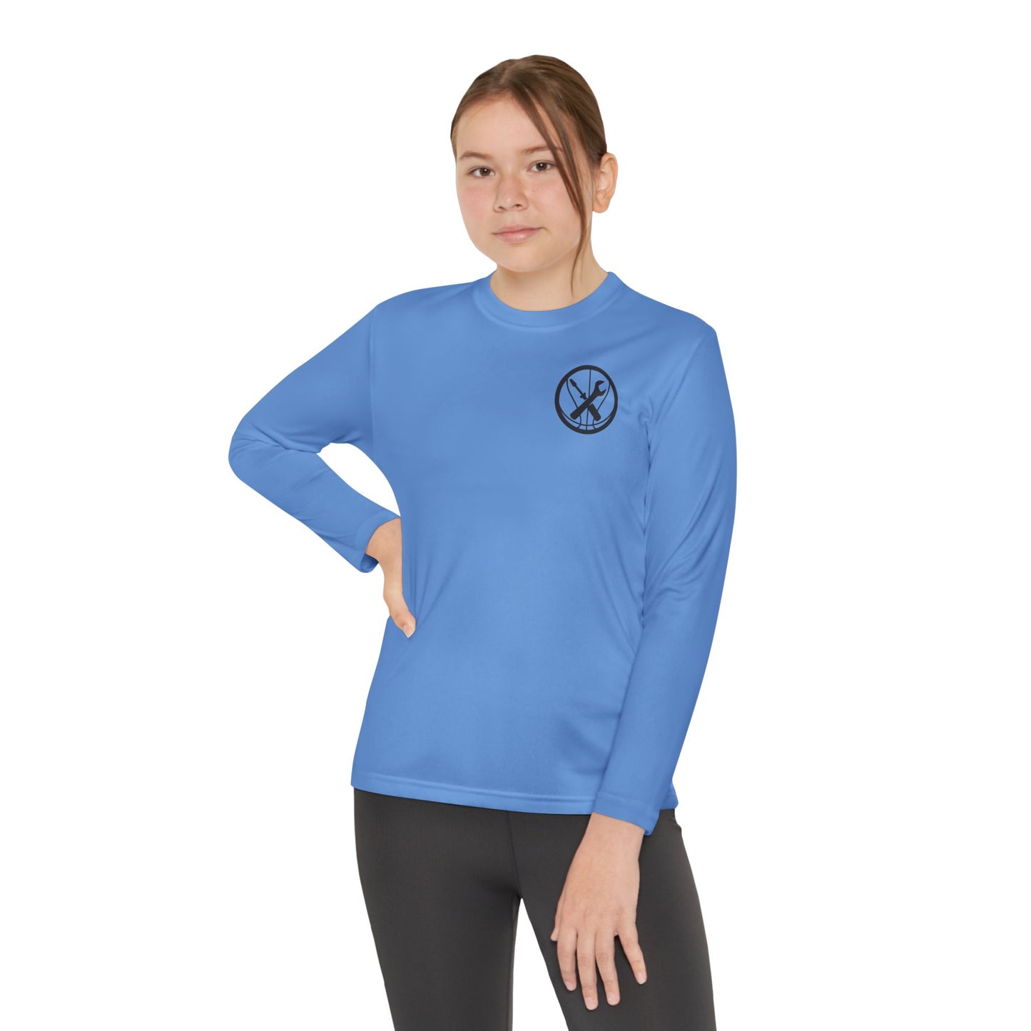 Hoops Mechanic Youth LS Double Logo Tee