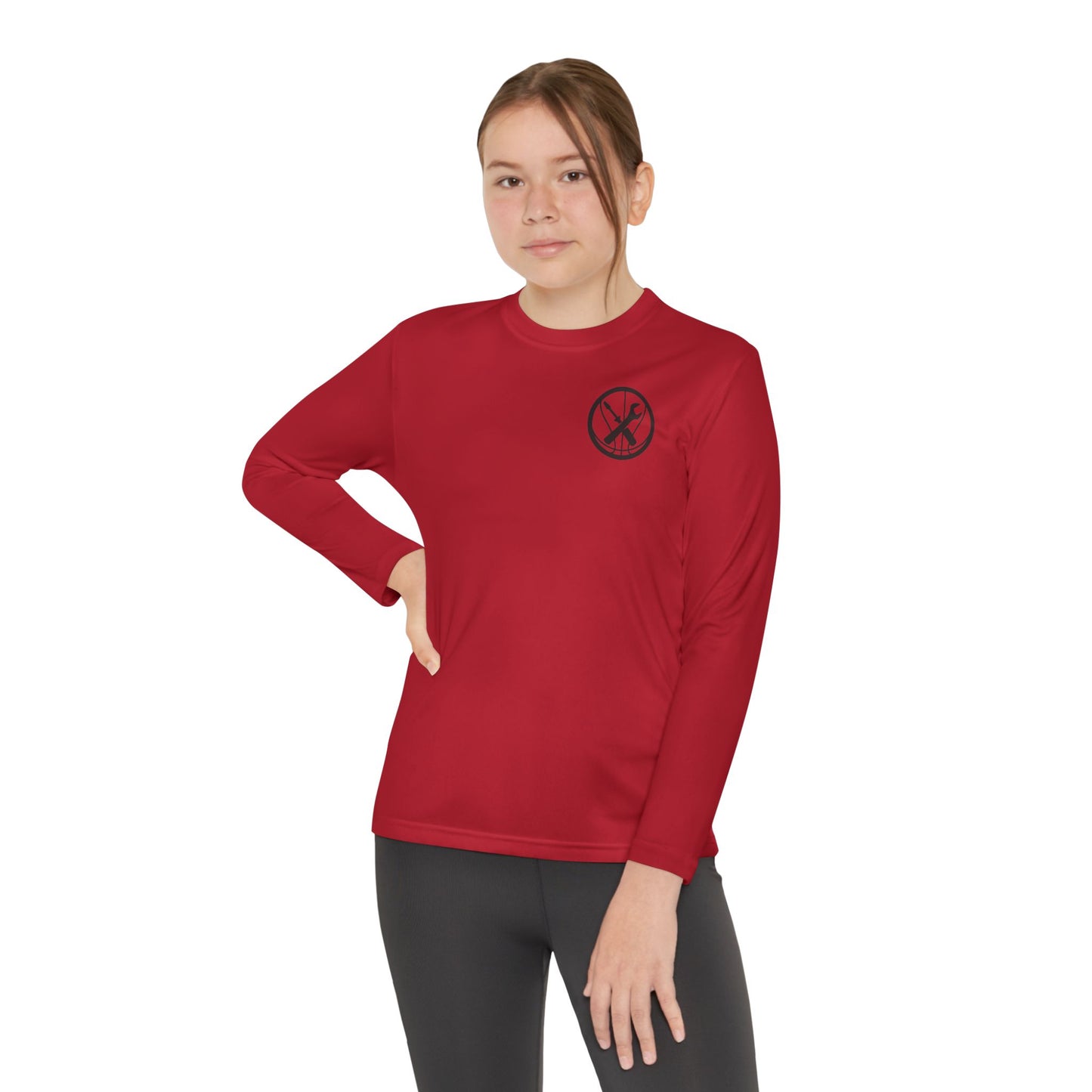 Hoops Mechanic Youth LS Double Logo Tee