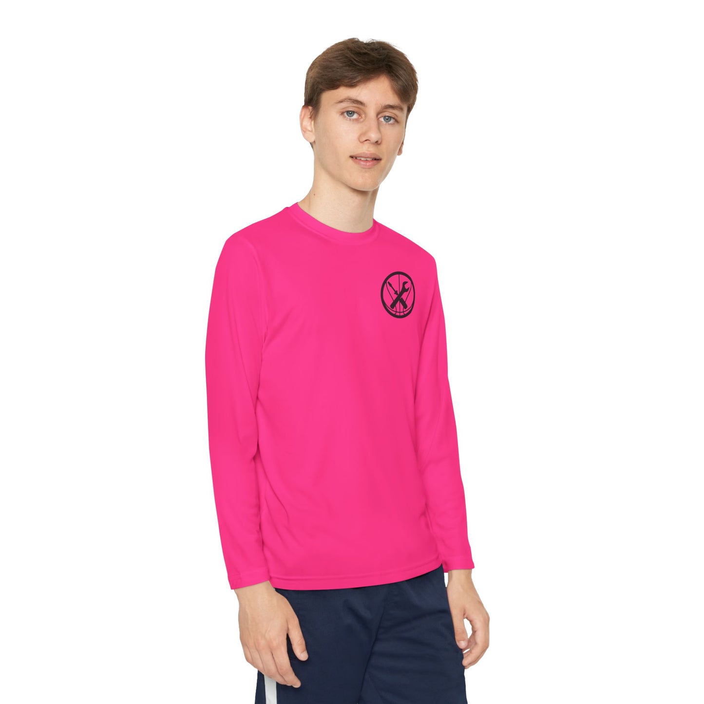Hoops Mechanic Youth LS Double Logo Tee