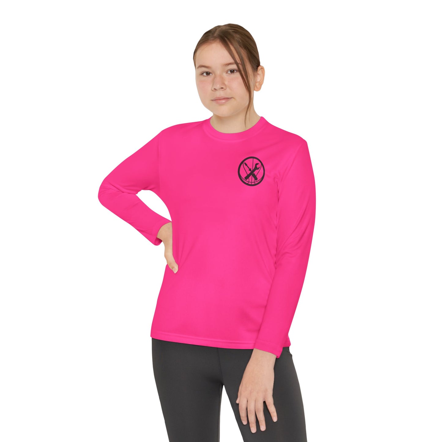 Hoops Mechanic Youth LS Double Logo Tee