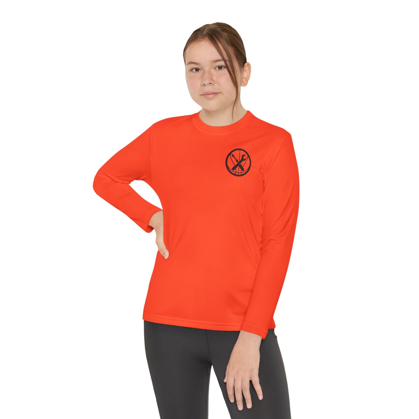 Hoops Mechanic Youth LS Double Logo Tee