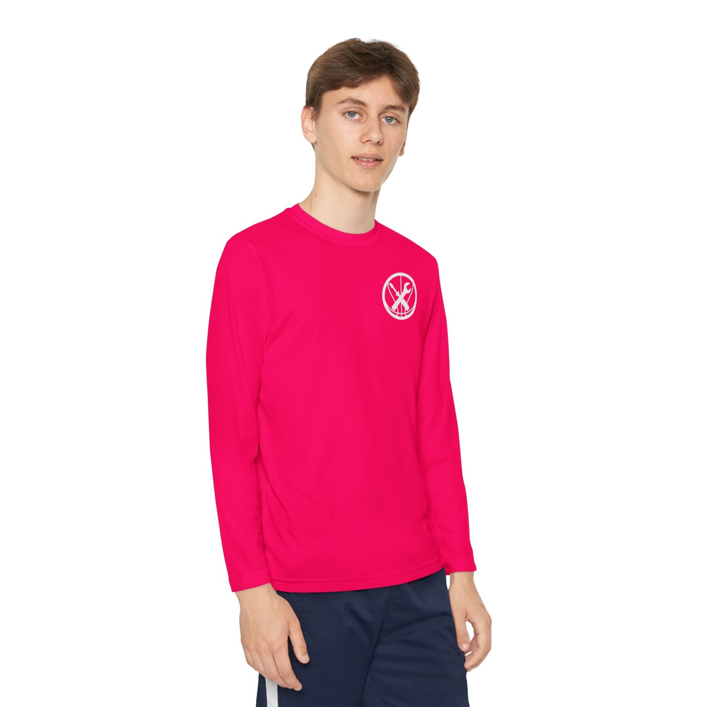 Hoops Mechanic Youth LS Double Logo Tee