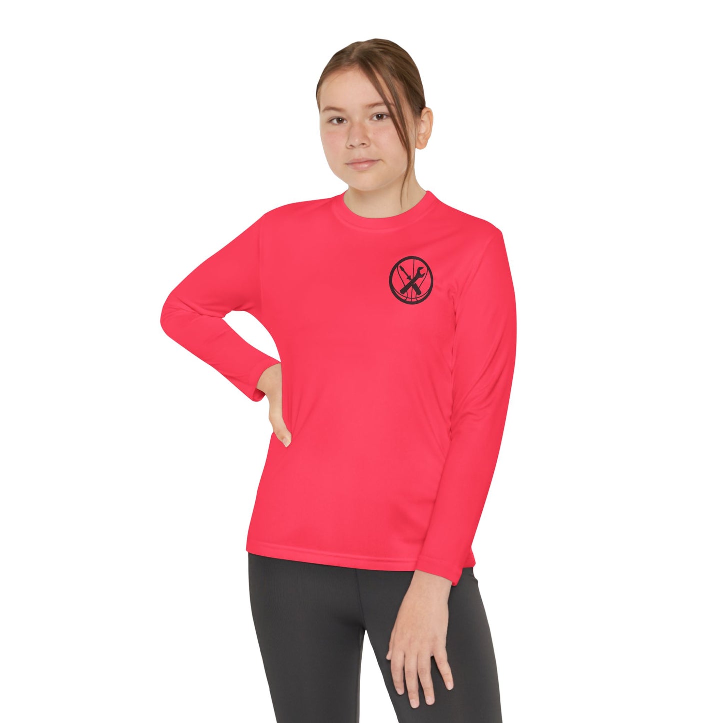 Hoops Mechanic Youth LS Double Logo Tee
