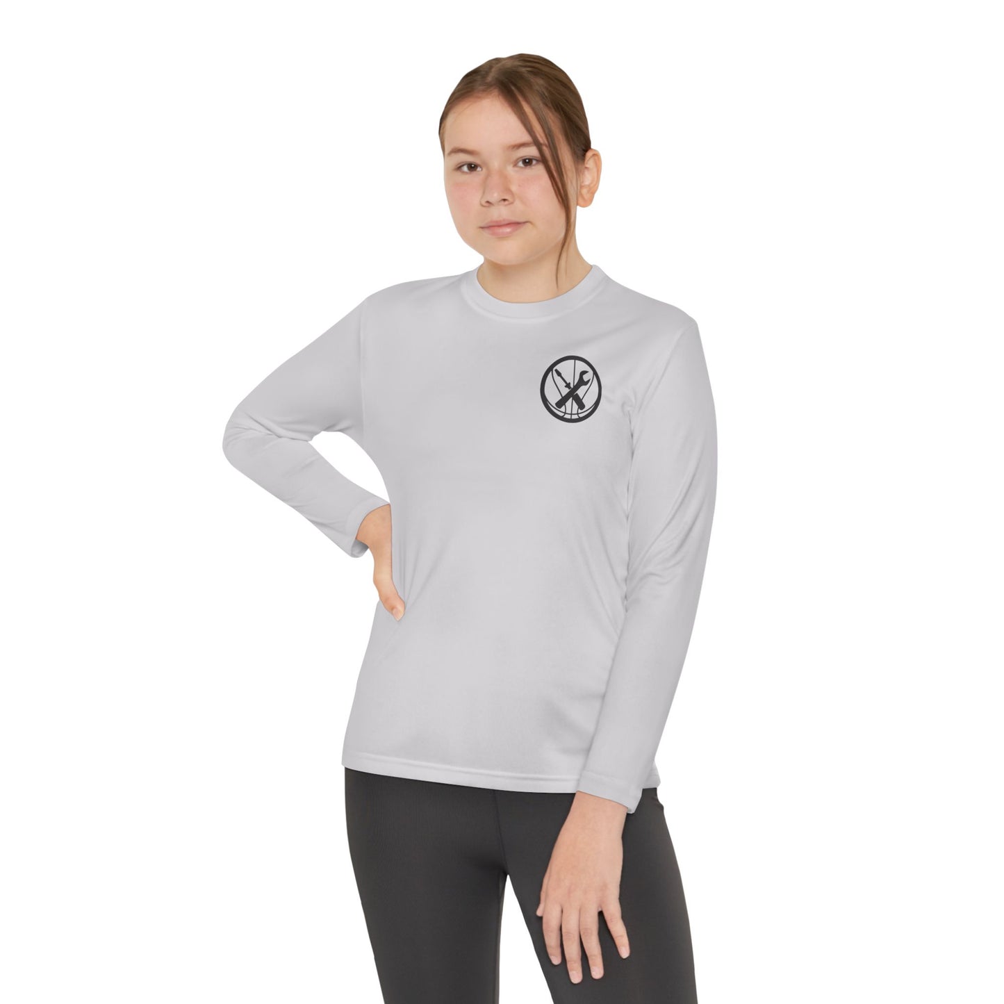 Hoops Mechanic Youth LS Double Logo Tee