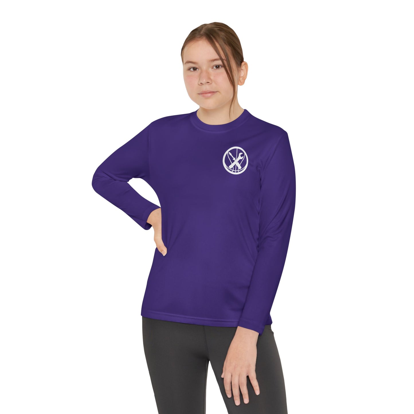 Hoops Mechanic Youth LS Double Logo Tee
