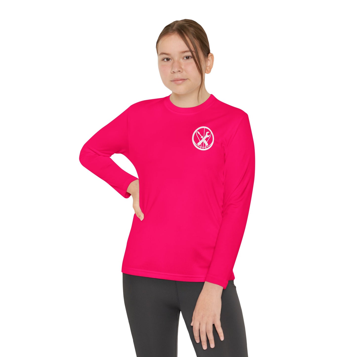 Hoops Mechanic Youth LS Double Logo Tee