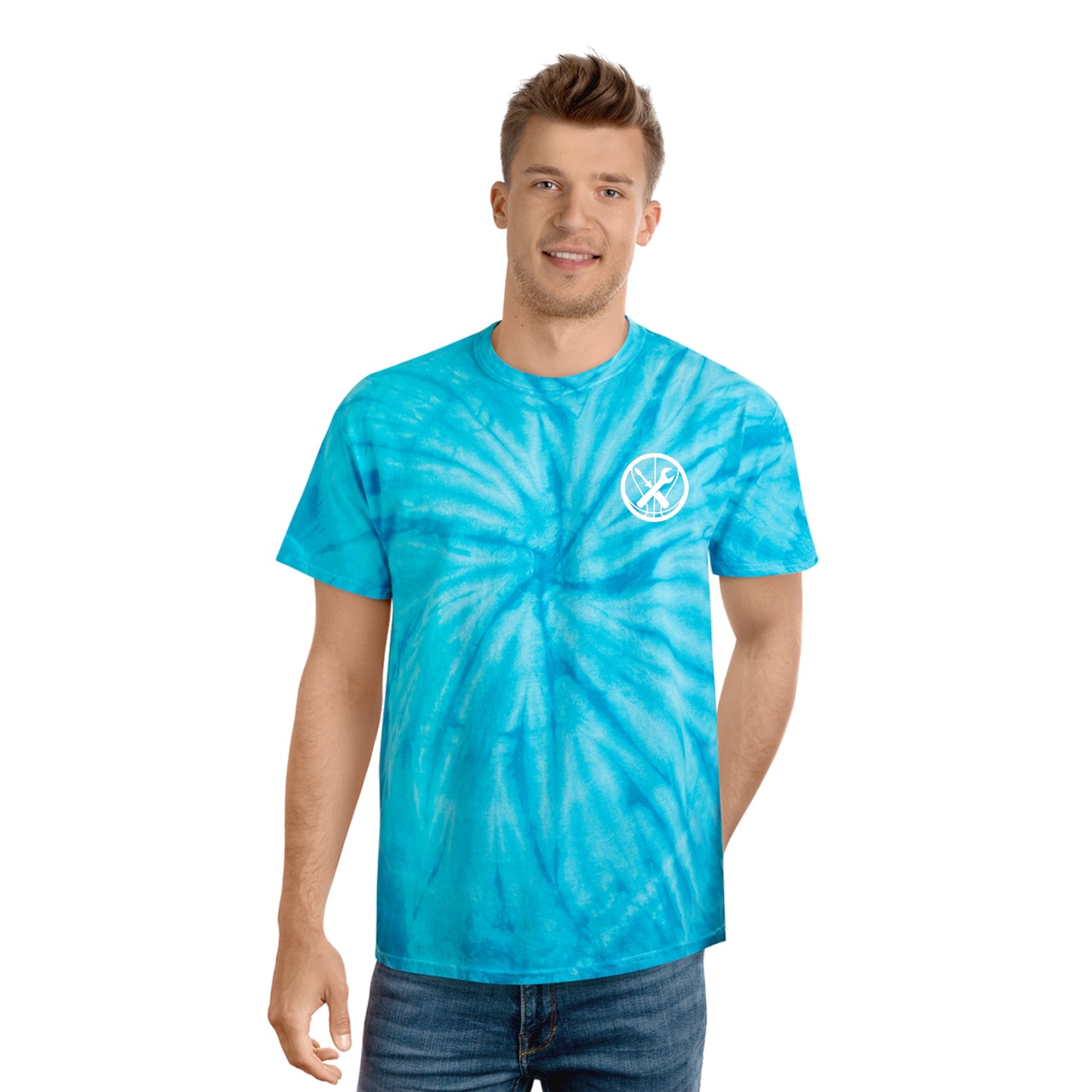 Hoops Mechanic Adult Double Logo Tie-Dye Tee